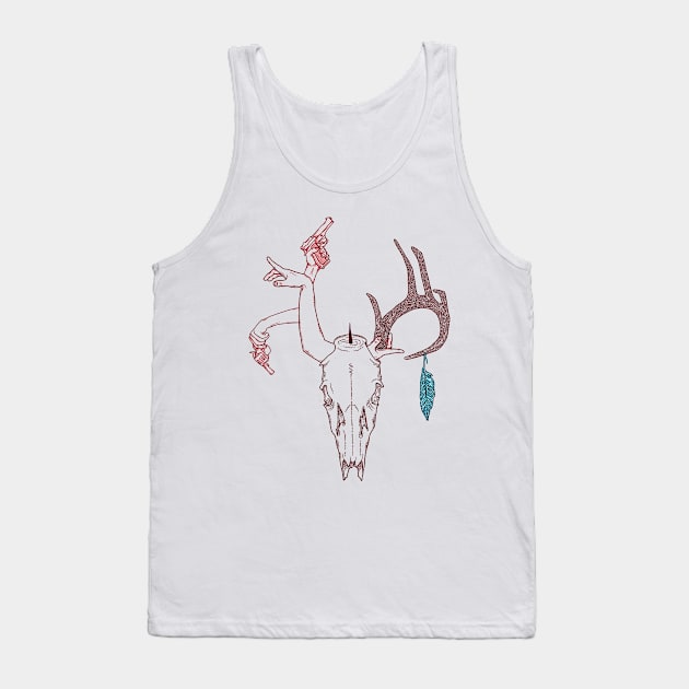 Deer Skull Tee Tank Top by djdillustration